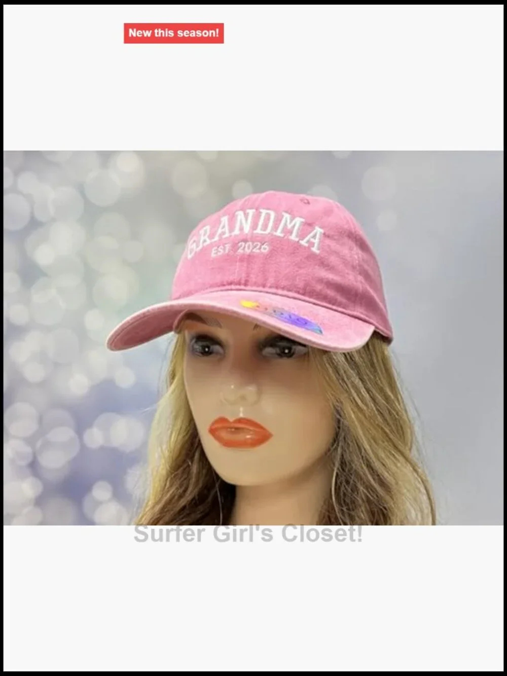 Embroidered Grandma Est. 2026 Baseball Cap - One Size Adjustable